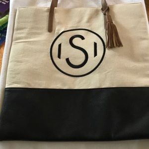 S initial tote bag